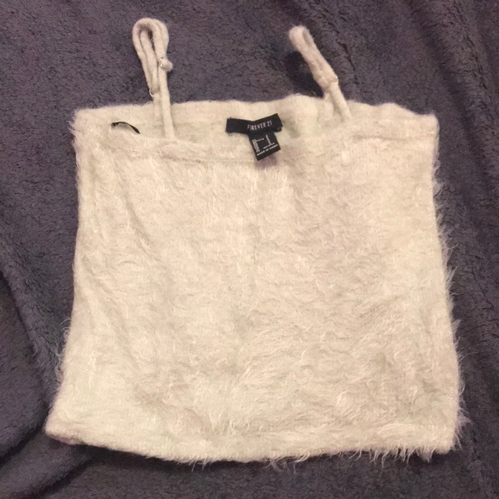 mint forever 21 crop top fuzzy